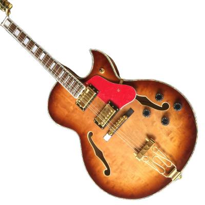 China All Player Tobacco Sunburst Electric Guitar Gold Hardware Semi-hollow Guitar for sale