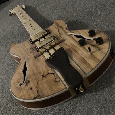 China Basswood Guitars 335 Jazz Guitar Body Electric Semi Hollow Guitar For Natural Color for sale