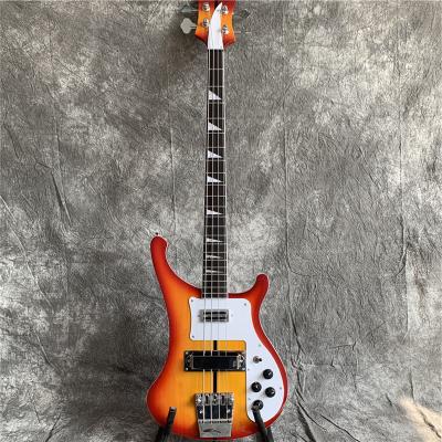 China Factory Outlet Basswood 4 Strings Tobacco Sunburst Electric Bass With White Pickguard, Rosewood Fingerboard for sale