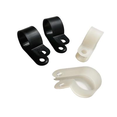 China (12.7mm 1/2) UC-3 Black White Nylon Cable Squeeze to Hold Nylon R Shaped Crimp Clamp for sale