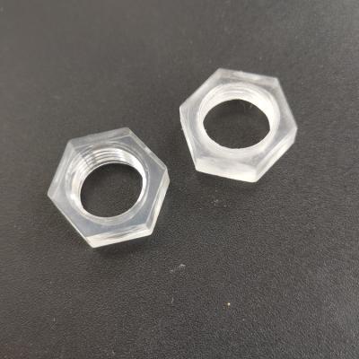 China Pitch 1.0mm Good Insulation M10 Plastic Hex Nut PC Material Transparent Nut for sale