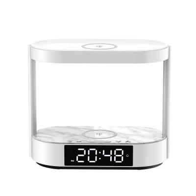 China Wireless Smartphone Charger Bedside Lamp Night Light Led Display Digital Alarm Clock for sale