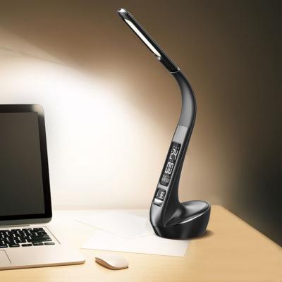 China Modern New Design Flexible Touch Dimmer LED Table Desk Lamp Bedside Lamp with Alarm Calendar for Business for sale