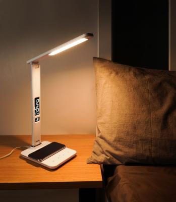 China Amzaon Modern Hot Sale LED Modern Study Table Lamp Wireless Fill Foldable Desk Lamp With Alarm Timing for sale