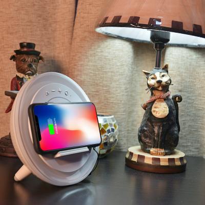 China Modern Portable Multifunctional Lamp Phone Multi-Function Lamp Bedside Music Night Light Touch RGB LED Touch Lamp Wireless Charger Stand for sale