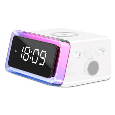 China LED Flashing Light RGB Smart Bed Room Lights Radio Fill Light Desk Lamp with Speaker Alarm Clock Bedside Lamp for sale