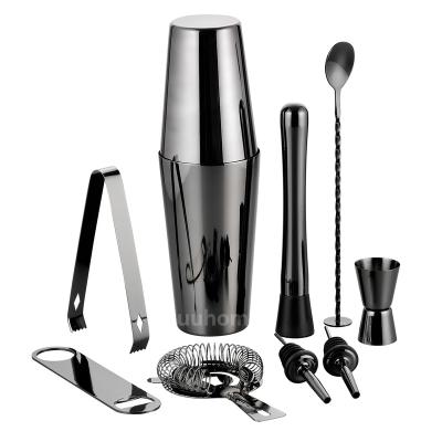 China Mix and Stir Stainless Steel Rack Bar Accessories 9pcs High Quality Material Cocktail Shakers Set for sale