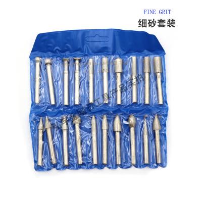 China GLASS Grinding 20 Pcs Diamond Coated Grinding Head Grinding Burrs Set For Rotary Tool Glass Stone Ceramic Burrs for sale