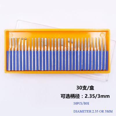 China Factory direct GLASS cutting 30pcs a set Diamond Mounted Point for industrial use diamond grinding head for sale