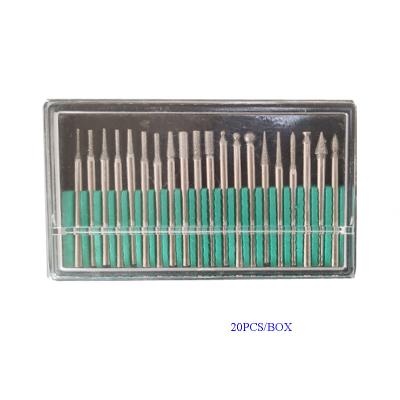 China 3mm GLASS Cutting Metal Gemstone Diamond Burr Bits Drill Kit 20 Pcs Glass for Engraving Cutting Tool 1/8