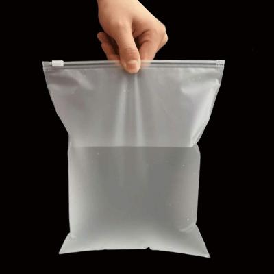 China BIODEGRADABLE custom frosted plastic drawstring storage bag PVC clothing packaging frosted zipper bags printed logo for sale