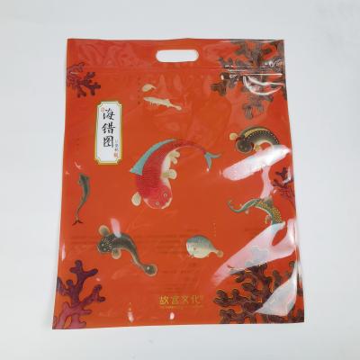 China Disposable OEM Custom Design Rose Plastic Die Cut Bag With Logo Shopping Packaging Plastic Bags For Clothes Cosmetic for sale