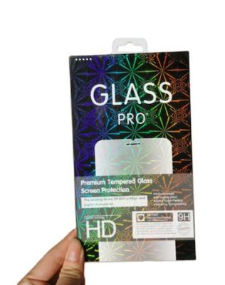 China Colored High End Colored Black Cardboard Paper Package For Tempered Glass Screen Protector for sale