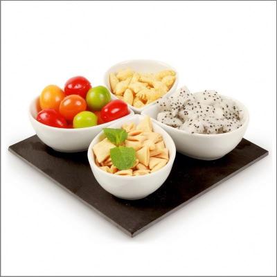 China Viable Hot Sales Ceramic Snack Bowl Set Kitchen Appetizer Dish Decoration Nuts Candy Serving Tapas Dish On Tray for sale