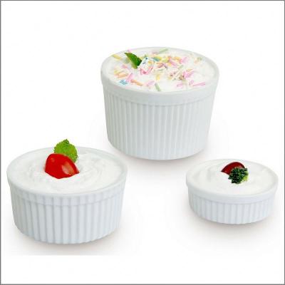 China Disposable Factory Wholesale Casserole Cooking Ramekin Set 4 Small Dessert Bowls Set Ceramic Cooking Bowl for sale