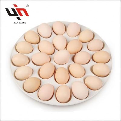 China Viable Factory Sale Kitchen Accessories Porcelain Round Egg Serving Dish Top Egg Tray Ceramic Holder Storage Container for sale