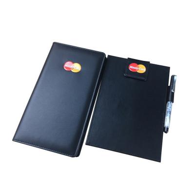 China Luxury High End Customized Menu Cover Design PU Leather Folder Cashier Clip Bill Folder Menu Holder Cover for Hotel and Restaurant CDFM002-2 for sale