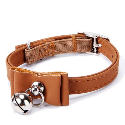 China Designer Fancy Outdoor Puppy Pen Dog Choker Bow Tie Custom Viable Leather Harness Luxury Lead Dog Lead Harness Set CWXQ006-1 for sale