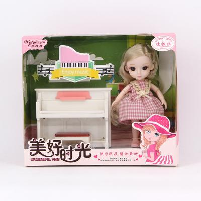 China Mini Toy Dolls East Asian 6 Inch Big Eyes Lovely Faces Baby Doll Common Nice Girls Gift With Handbag For Kids for sale