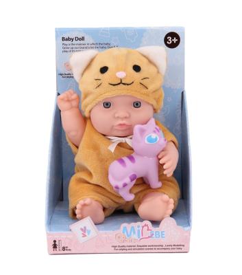 China Cartoon Toy New Item wowtopfun Toys 8 Inch Baby Dolls All Silicone Solid Vinyl Reborn Doll Full Body Cute Animal With Pet Toys for sale