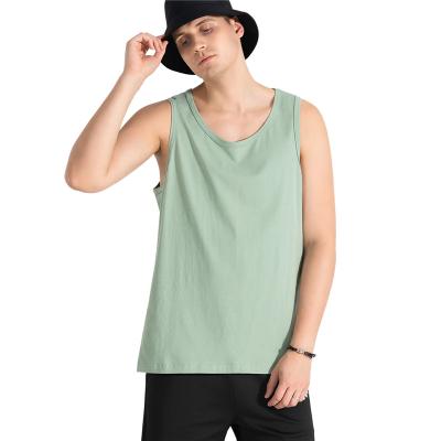 China 190 Grams QUICK DRY Breathable Cotton Under Shirt Vest For Men With Custom Logo Drop Shipping Plain Sleeveless T-shirts for sale