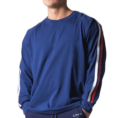 China Anti-wrinkle pullover sweatshirt for men with custom LOGO and low MOQ big size sports casual wear sleeve crewneck sweatshirts full and for sale