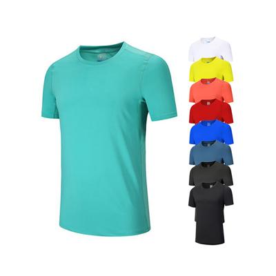 China Custom Logo QUICK DRY and Drop Shipping Summer Spandex Unisex T-Shirt With 9 Colors Breathable Slim Sports Stitch Running T-Shirts for sale