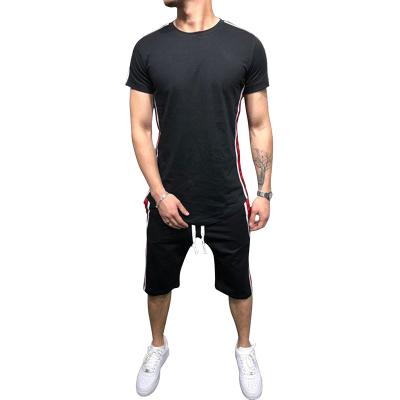 China Customized Mens Breathable Tracksuit Sets Blend Fabric Sweat Wearing Shirts And Shorts Short Sleeves Jogging Suits for sale