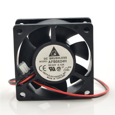 China Industrial equipment AFB0624H DC24V 0.12A 60*60*25MM 6025 2wires 6cm fan for sale