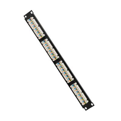 China Network Cabling System 19 Inch LEFT UTP RJ45 1U 2U CAT5E CAT6 24 Patch Panel for sale