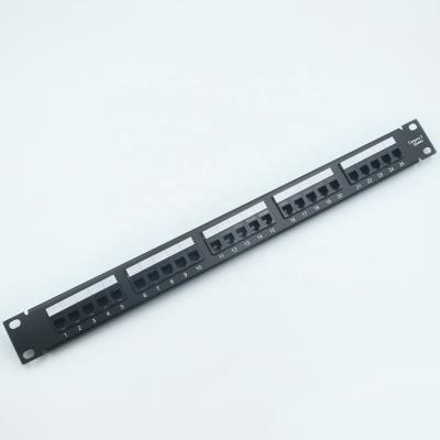 China New thickened steel list 6P4C with 25pcs 25 ports phone patch panel for sale