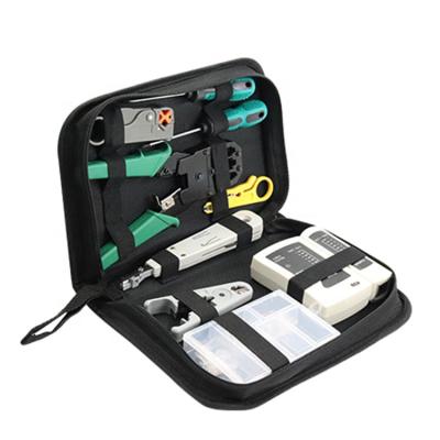 China LAN rj45 network cable repair maintenance tool kit set tester crimper cutter electric stripper and networking kit for sale