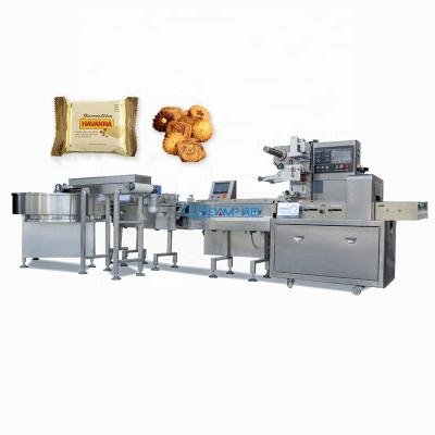 China Automatic CLOTHING Production Line For Packing Machine With Arranging Material Belt For Cookies Bread / Chocolate Bar In Fast Speed for sale