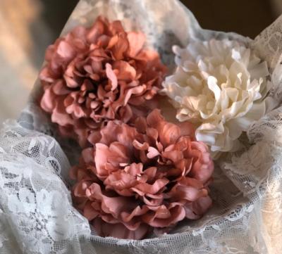 China Beautiful Colorful Silk Peony Flower Dusty Rose Artificial Peony Flower Heads for Wedding Centerpieces Party Home Decoration for sale