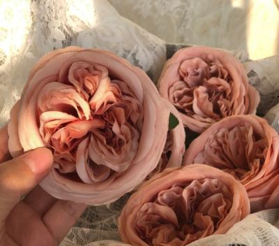 China Wedding Celebration Blush Austin Silk Rose Head High Quality Artificial Cabbage Rose Head For Wedding Party Home Decoration for sale