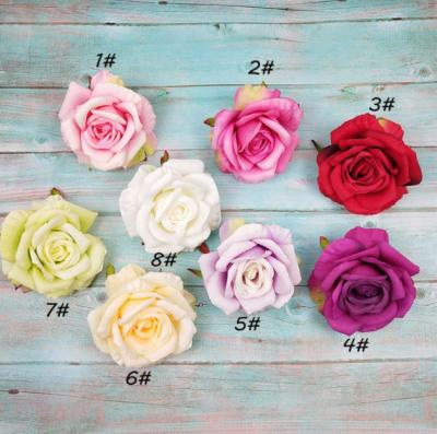 China Beautiful Hot Sale Colorful Rose Flowers High Quality Silk Artificial Rose Head For Wedding Centerpieces Party Home Decoration for sale