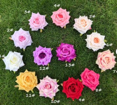 China Beautiful Rose Flowers High Quality Silk Artificial Colorful Rose Head Bulk For Wedding Centerpieces Party Home Decoration for sale