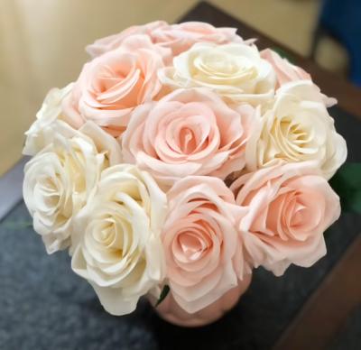 China Wholesale Beautiful Colorful Silk Flowers Rose Artificial Flowers Bouquet Decorative for Wedding Home Decor for sale