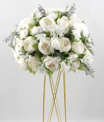 China Luxury White Artificial Peony Ball Artificial Flower Ball Wedding Table Floral Centerpieces Flower Ball For Wedding Layout Decoration for sale