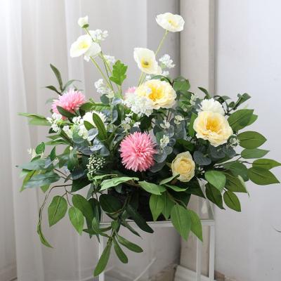 China TanZhou Silk Fabric Customized Design Artificial Flower Centerpiece For Wedding Decoration JW-FBALL-05 for sale