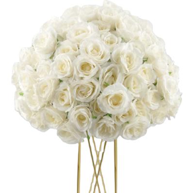 China White Rose Artificial Flower Ball Wedding Table Centerpieces Luxury Artificial Flower Ball Flower Ball For Wedding Layout Decoration for sale