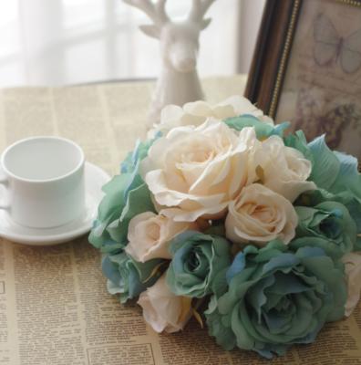 China Luxury Hot Sale Artificial Flower Ball Silk Rose Flower Ball Table Centerpieces Artificial Flower Ball For Wedding Layout Decoration for sale