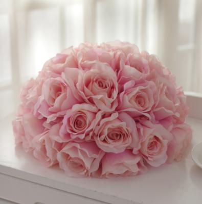 China Silk Flower Ball Rose Flower Ball Table Centerpieces Luxury High Quality Artificial Rose Flower Ball For Wedding Layout Decoration for sale