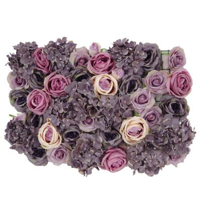 China Luxury Wedding Flower Wall Background Flower Silk Floral Wall Backdrop Panels For Wedding Layout Decoration for sale