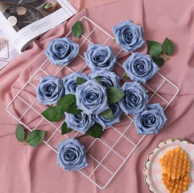 China Silk Flower Head Of Beautiful Colorful Artificial Flower Arrangement Rose For Home Party Decoration for sale