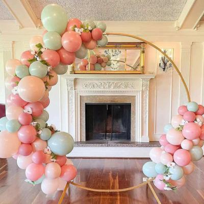 China Hot Selling Moden Balloons Gold Round Frame Metal Balloon Arch Circle Backdrop For Wedding Decor for sale