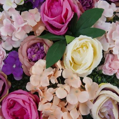 China Artificial Flower Luxury Wedding Wall High Floral Flower Wall Backdrop Panels For Wedding Background Home Decoration for sale