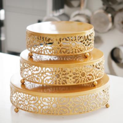 China Wedding Decoration Wedding Cake Stands Metal Cake Stand Dessert Gold Display Stand For Wedding Birthday Party Decoration for sale