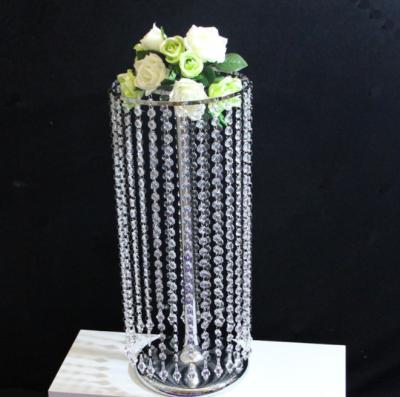 China Wedding Table Centerpiece Wholesale Crystal Flower Stand Tall Wedding Column Floral Stands For Wedding Table Centerpiece Event Decoration for sale