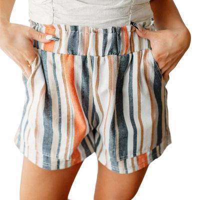 China Wholesale QUICK DRY Light Shorts China Woman Casual Pants Summer Fashion Stripe Print Shorts Women for sale